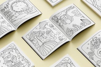 draw unique digital coloring book pages for children