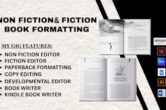 proofread edit format non fiction book fiction novel   manuscript formatting