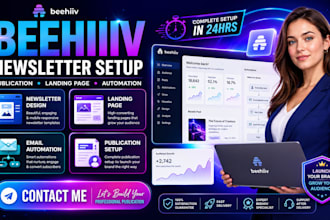 set up beehiiv newsletter template beehiiv landing page and beehiiv automation