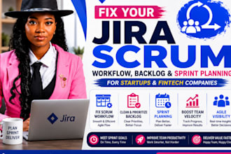 fix jira scrum workflow, backlog, sprint planning for startups fintech companies