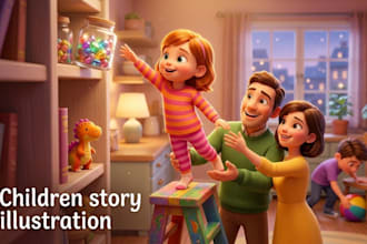 design children book illustration watercolor children story book illustration