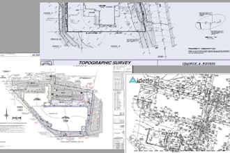 prepare land survey cad drawings, alta, boundary and topographic surveys