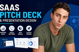 design saas pitch deck, software presentation, product demo and powerpoint
