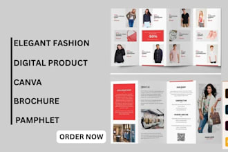 design elegant fashion apparel digital canva brochure for business promotion