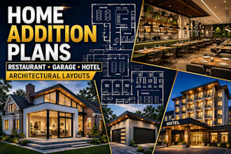 design home addition plans restaurant garage and hotel architectural layouts