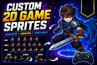 design and animate 2d game character sprite sheets for your game