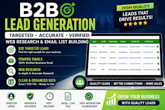 do b2b targeted lead generation, web research and email list