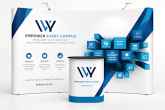design step and repeat backdrop pop up banners trade show booth for exhibition