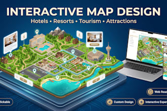 design a custom interactive map, hotel map, resort map, tourist destination map