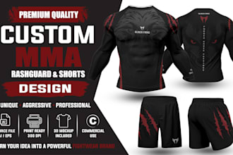 design custom MMA rashguard, bjj apparel and fightwear for sublimation