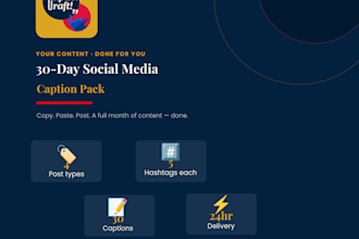 write 30 ready to post social media captions