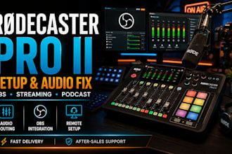 setup rodecaster pro ii for streaming, podcasting and obs audio