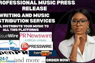 write professional music press release and music press release distribution