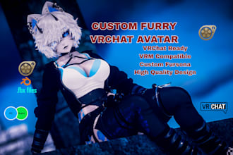 create furry vrchat avatar, vr character, vrm model, nsfw furry avatar outfits