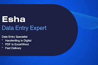do professional data entry and handwriting to digital text