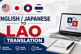 accurately translate english or japanese to lao and thai