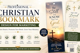 design christian bookmark religious book cover for marketing