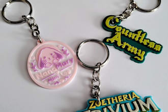 design a 3d printable layered keychain file in your colors