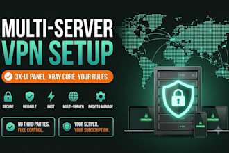 install and configure a multi server VPN panel with 3x UI