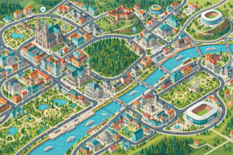 create tourist maps, park maps, travel maps and city illustrations