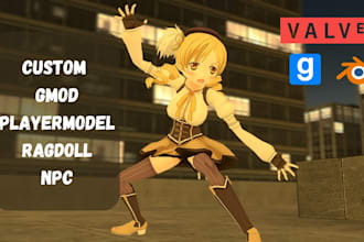 port 3d garry mod player model, gmod ragdoll, sfm model, vrchat game character