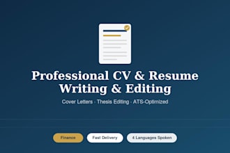 write and edit cvs, cover letters, and academic theses