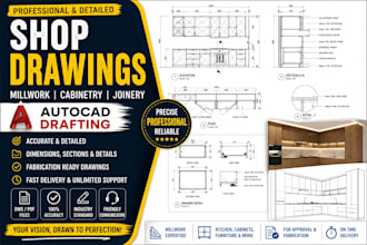 create detailed shop drawings, millwork, cabinetry and autocad drafting