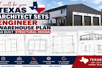 be your texas architect sets engineer warehouse plan as built structural design