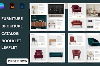 design furniture door hanger brochure, products catalog booklet leaflet