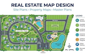 create a custom illustrated map for business, tourism and real estate