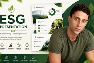 design esg presentation, sustainability PPT, green report and powerpoint slides