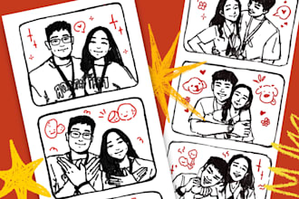 draw you a photobooth strip style artwork