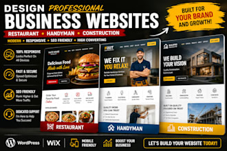 design a restaurant website, handyman website, construction website for brand