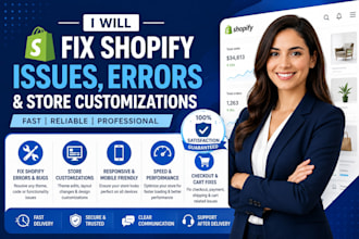 fix shopify store issues, error, and store customizations