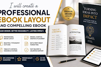 create a professional ebook layout,compelling ebook