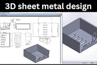 3d sheet metal technical drawing 3d cad model enclosure part fabrication drawing