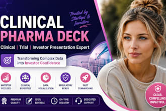 clinical presentation, pharma deck, clinical, trial investor presentation expert
