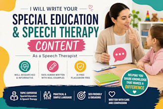write speech therapy reports and special education content