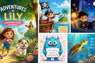 colorful children book illustrations