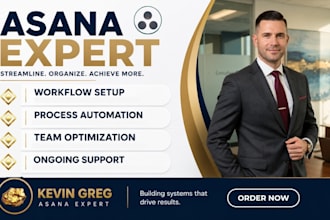 set up asana project management, workflows, dashboards, notion and automation