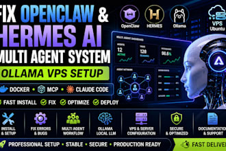 fix setup install openclaw hermes agent multi agent marketing system ollama vps