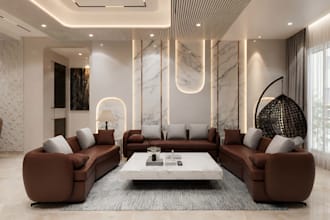 interior design your entier residential space with realistic rendering