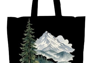 design watercolor nature t shirt and tote bag design