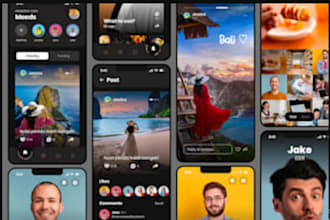 build social media app, social chat app, booking app dating app, flutter app