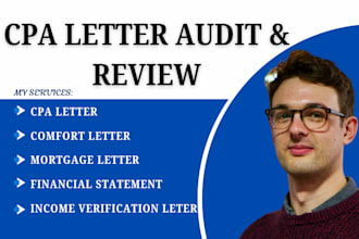 craft CPA, mortgage, comfort and verification letter for you as a licensed CPA