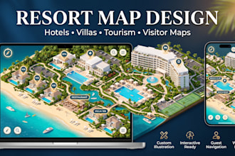 create a custom resort and hotel map for guest an visitor