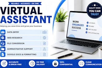 be your virtual assistant for admin support and web research
