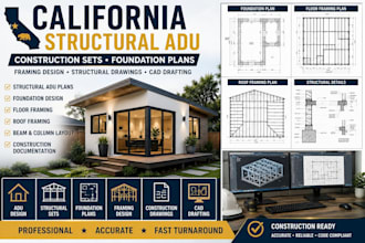 design california structural sets building foundation adu construction drawings