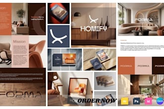 design 3d home furniture construction brand logo style guideline direction book