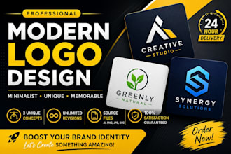 design a modern minimalist business logo for your brand
